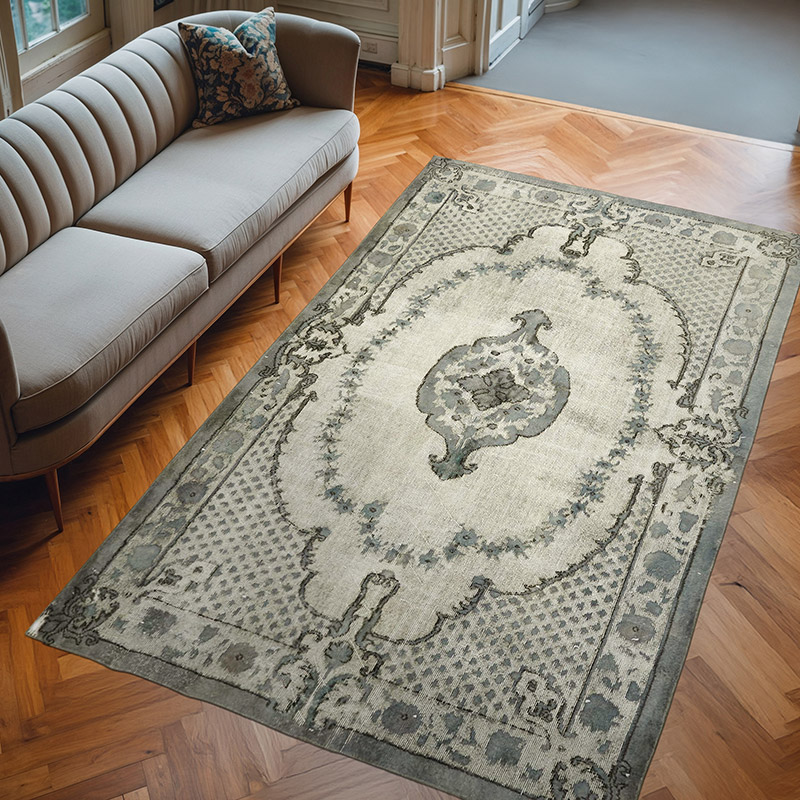 Alfombra Tallada a Mano Sobre Teñida - 177 cm x 283 cm - K0062507