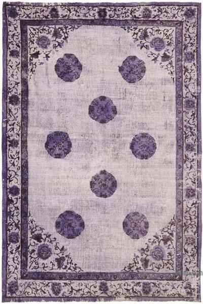 Hand Carved Over-Dyed Rug - 7' 1" x 10' 6" (85" x 126")