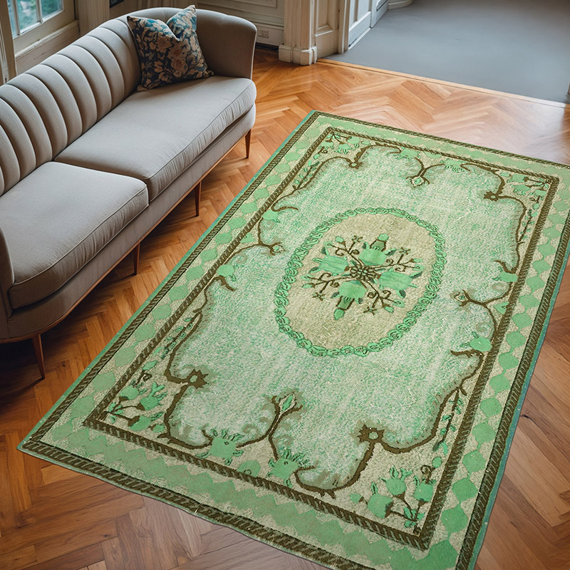 Hand Carved Over-Dyed Rug - 6' 9" x 10' 3" (81" x 123") - K0062523