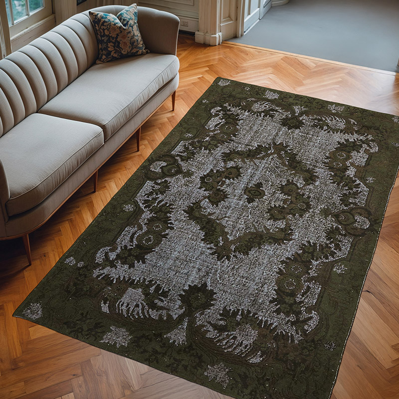 Hand Carved Over-Dyed Rug - 6' 7" x 10' 4" (79" x 124") - K0062536