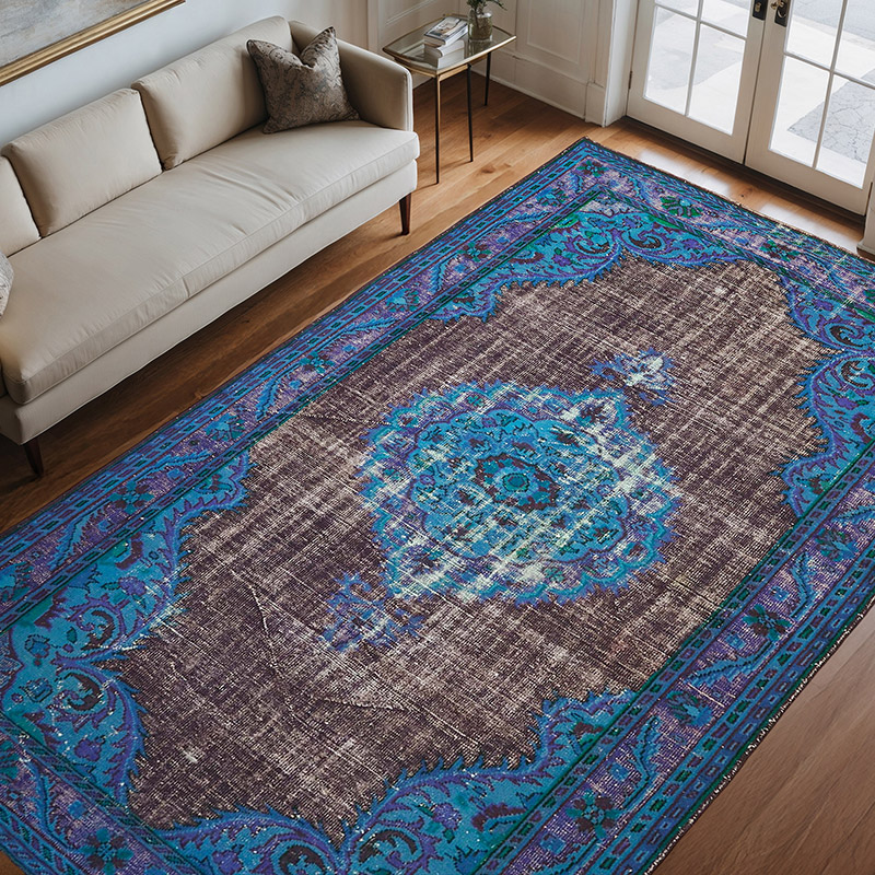Hand Carved Over-Dyed Rug - 6' 11" x 10' 8" (83" x 128") - K0062537