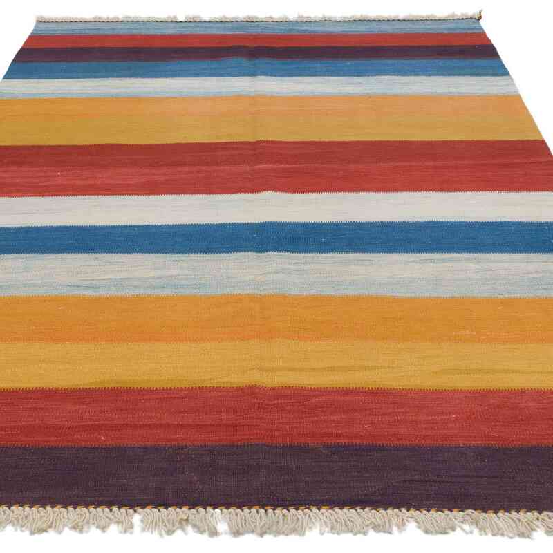 New Handwoven Turkish Kilim Rug - 5'  x 7' 5" (60" x 89") - K0062540