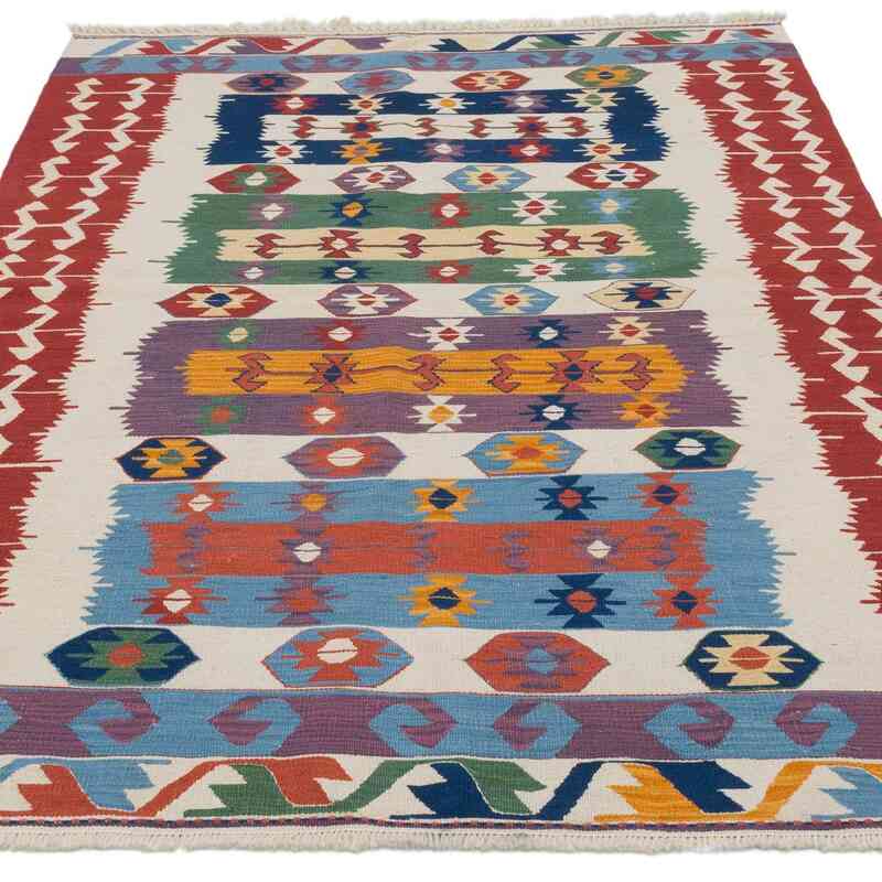 New Handwoven Turkish Kilim Rug - 4' 2" x 5' 11" (50" x 71") - K0062541