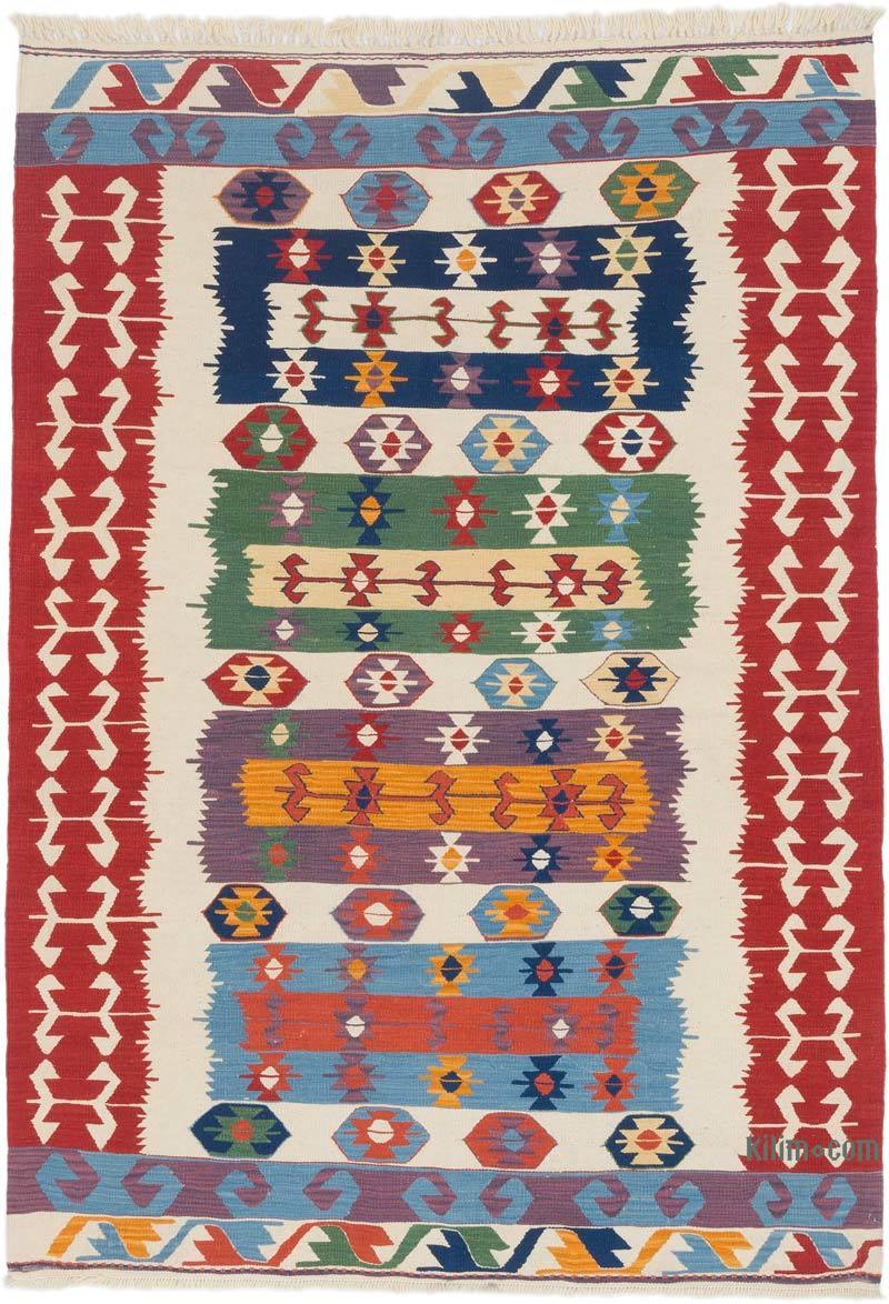 New Handwoven Turkish Kilim Rug - 4' 2" x 5' 11" (50" x 71") - K0062541