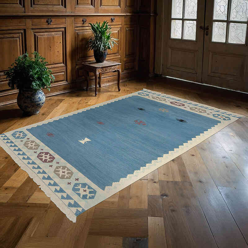 Yeni Kök Boya El Dokuma Kilim - 152 cm x 234 cm - K0062544