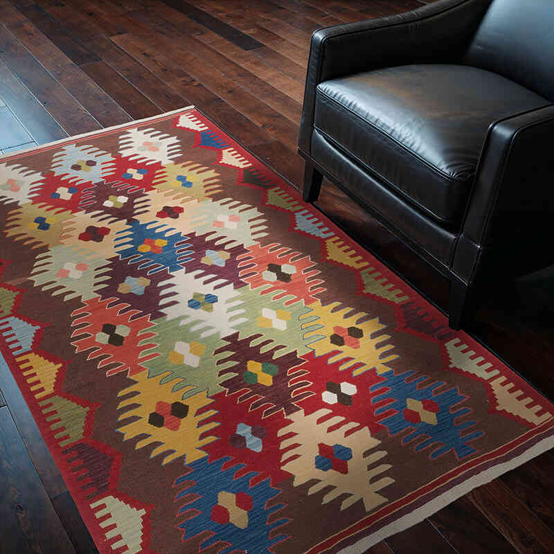 Nueva Alfombra Turca Kilim - 124 cm x 188 cm - K0062547