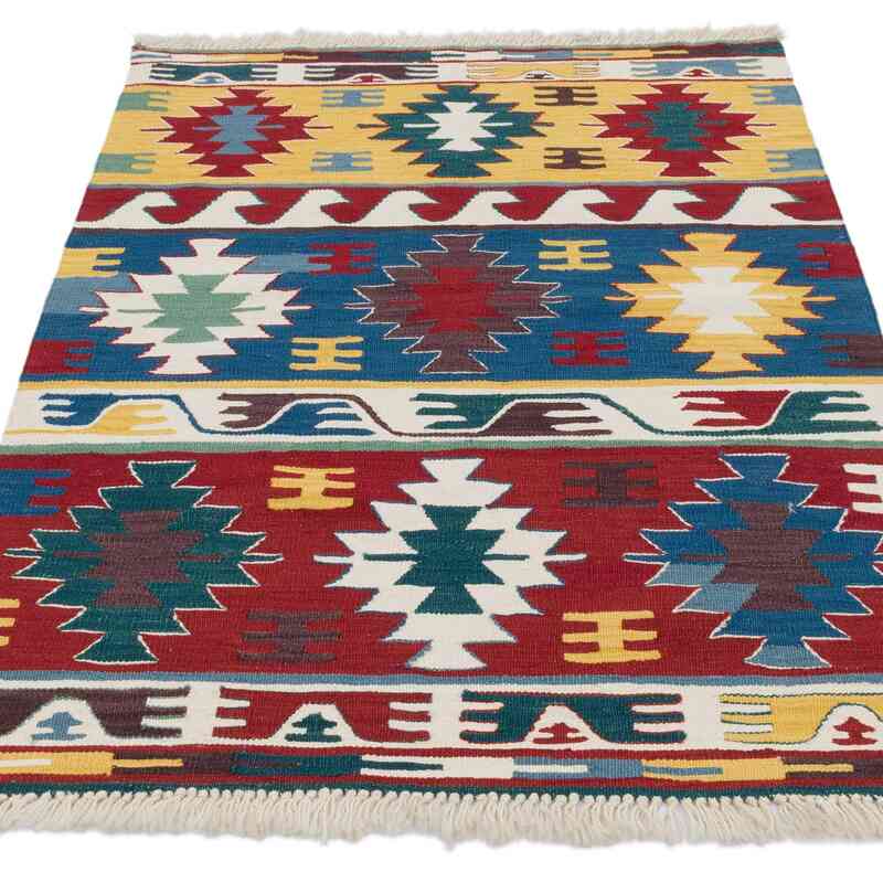 New Handwoven Turkish Kilim Rug - 3' 2" x 4' 3" (38" x 51") - K0062555