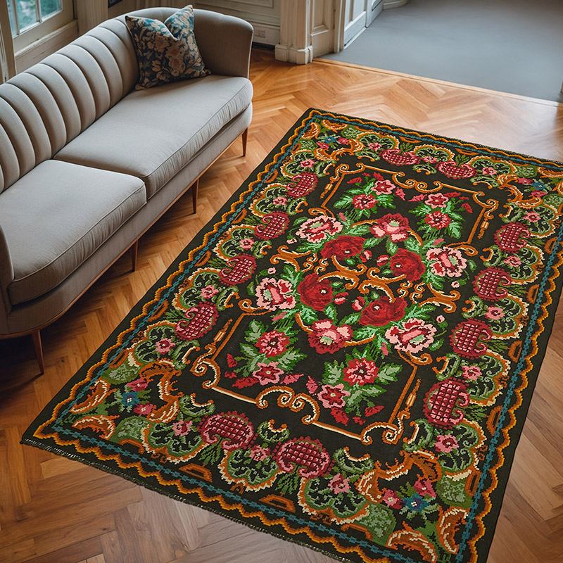 Alfombra Vintage Moldovan Kilim - 190 cm x 278 cm - K0062589