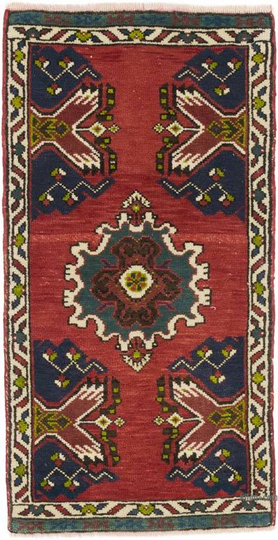 Vintage Turkish Hand-Knotted Rug - 1' 8" x 3' 3" (20" x 39")