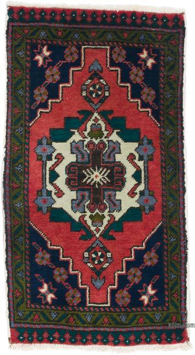 Alfombra Vintage Turca Anudada a Mano - 59 cm x 108 cm