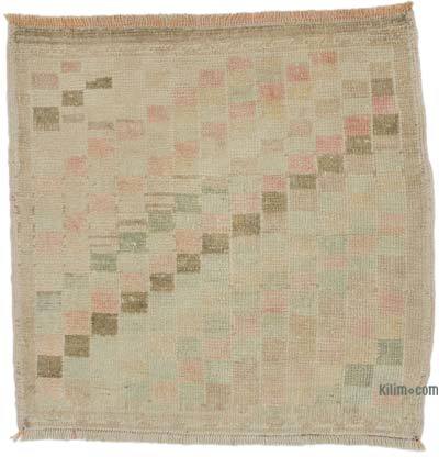 El Dokuma Vintage Halı - 80 cm x 80 cm