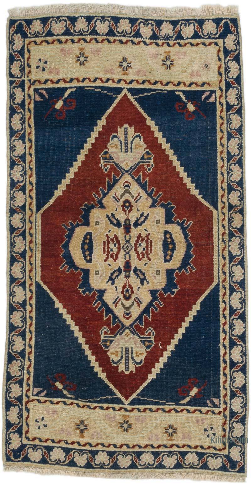 El Dokuma Vintage Halı - 50 cm x 92 cm - K0062743