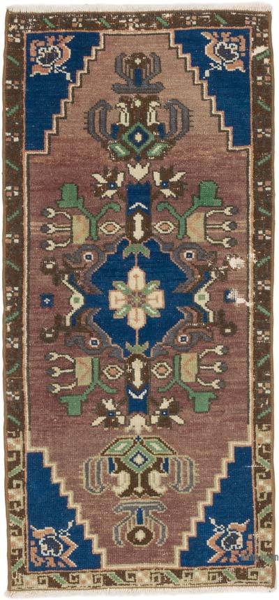 Vintage Turkish Hand-Knotted Rug - 1' 7" x 3' 3" (19" x 39")