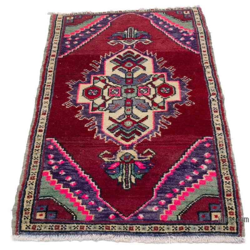 Alfombra Vintage Turca Anudada a Mano - 56 cm x 99 cm - K0062794