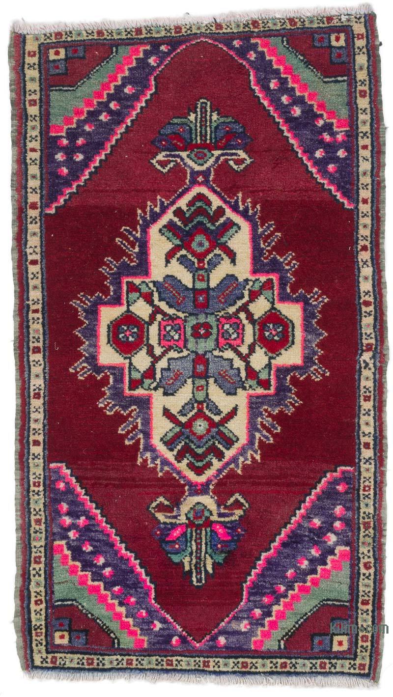 Alfombra Vintage Turca Anudada a Mano - 56 cm x 99 cm - K0062794