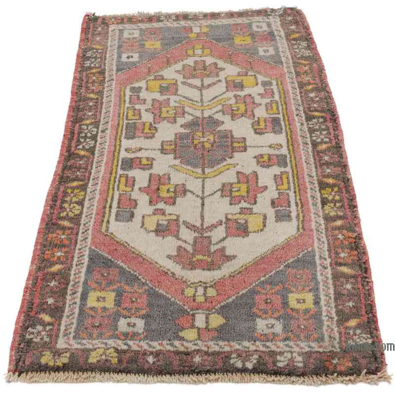 Alfombra Vintage Turca Anudada a Mano - 59 cm x 103 cm - K0062840