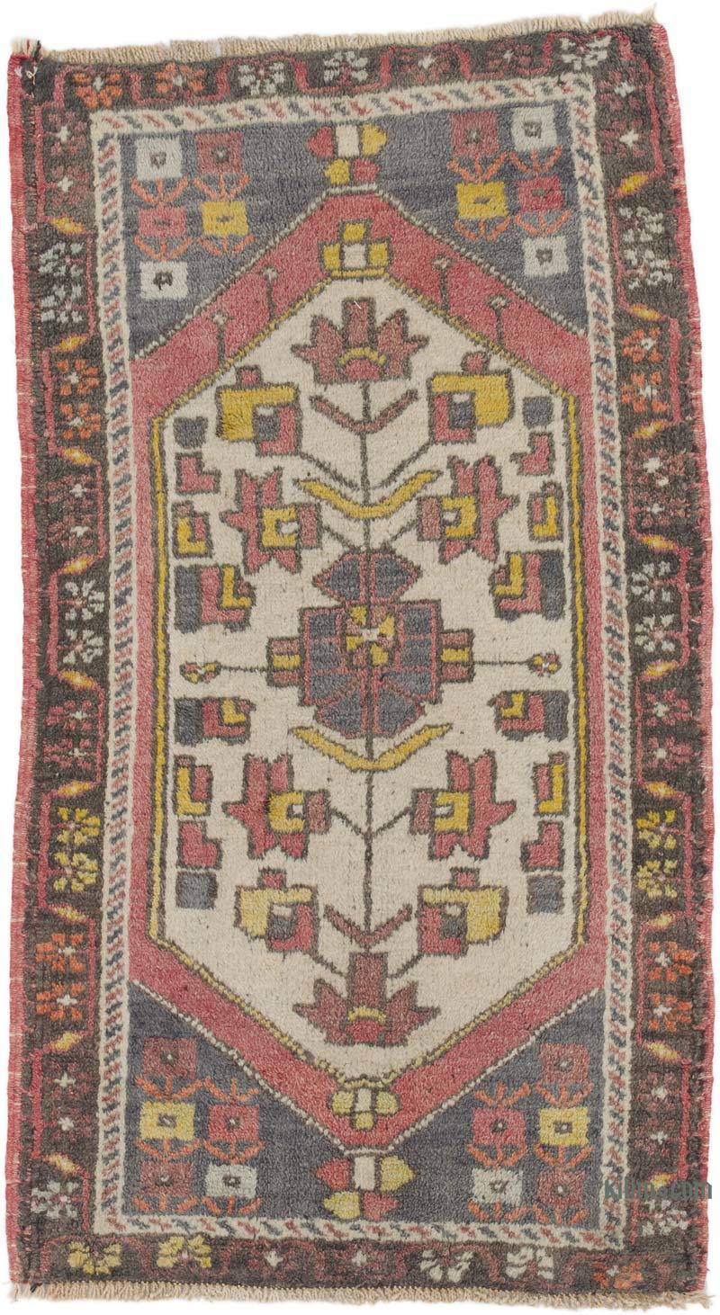 Alfombra Vintage Turca Anudada a Mano - 59 cm x 103 cm - K0062840