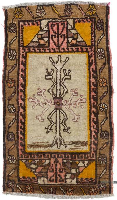 El Dokuma Vintage Halı - 52 cm x 90 cm