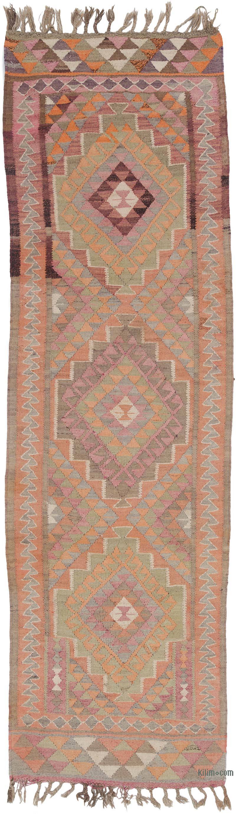 Vintage Tribal Kilim Runner - 3' 5" x 11' 4" (41" x 136") - K0062850