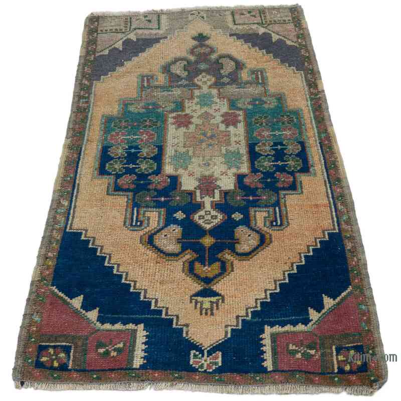 El Dokuma Vintage Halı - 56 cm x 105 cm - K0062909