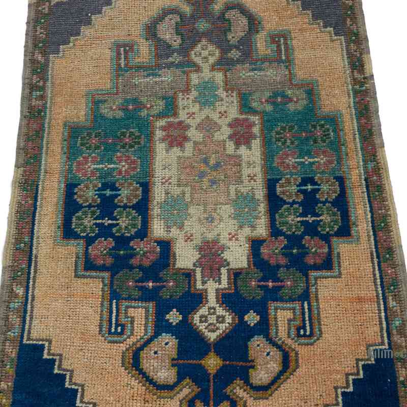 El Dokuma Vintage Halı - 56 cm x 105 cm - K0062909