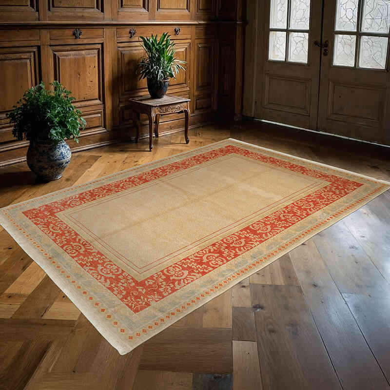 New Hand Knotted Wool Oushak Rug - 5' 8" x 8' 4" (68" x 100") - K0063127