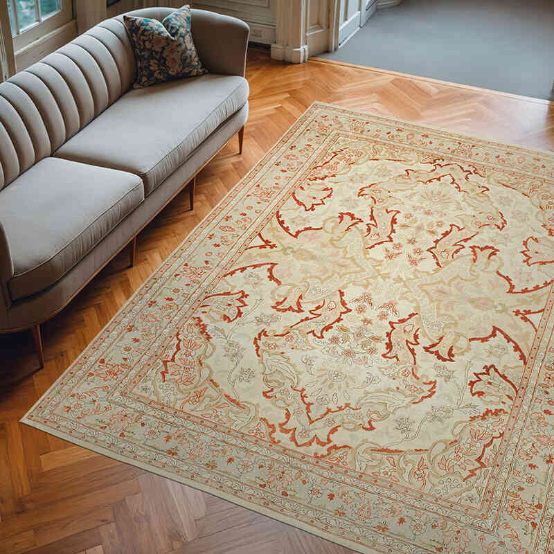 New Hand Knotted Wool Oushak Rug - 7' 10" x 10' 2" (94" x 122") - K0063132
