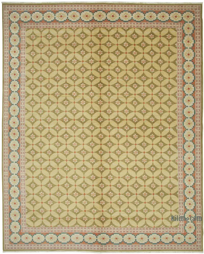 New Hand Knotted Wool Oushak Rug - 9'  x 12'  (108" x 144") - K0063147
