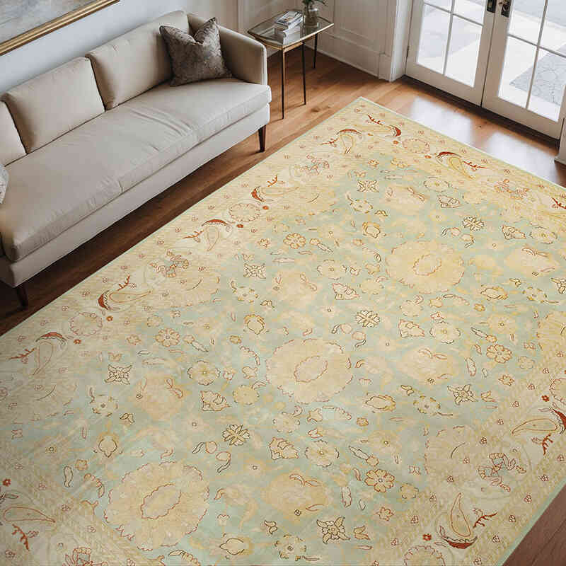 New Hand Knotted Wool Oushak Rug - 8' 8" x 11' 11" (104" x 143") - K0063160