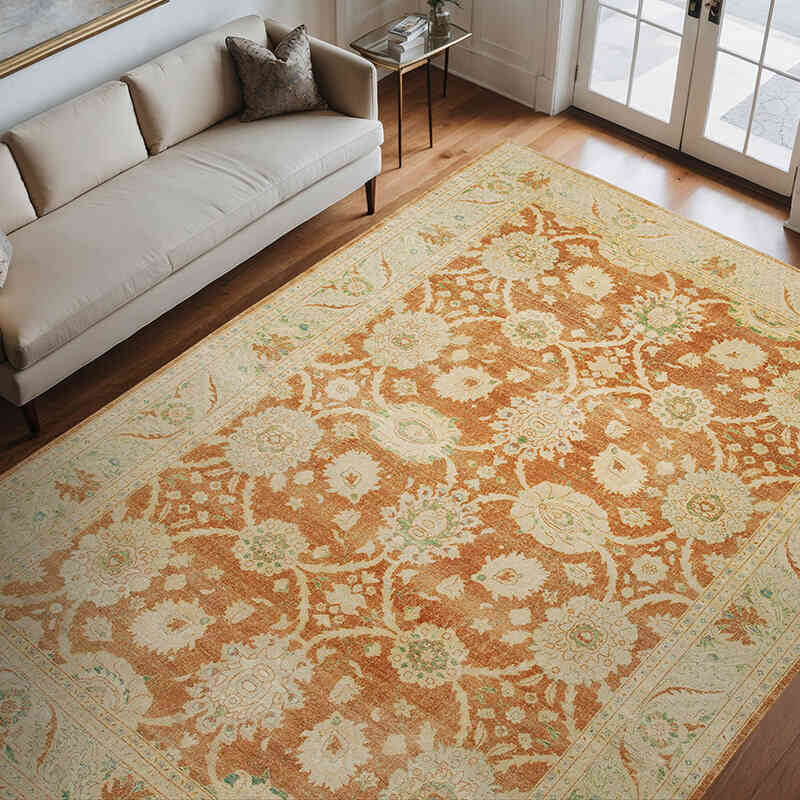 New Hand Knotted Wool Oushak Rug - 8' 10" x 12' 2" (106" x 146") - K0063168