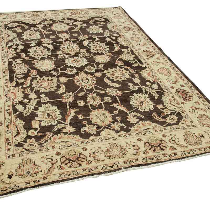 New Hand Knotted Wool Oushak Rug - 6' 2" x 9' 1" (74" x 109") - K0063174