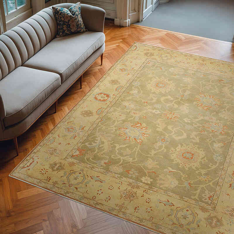 New Hand Knotted Wool Oushak Rug - 8' 4" x 10'  (100" x 120") - K0063185