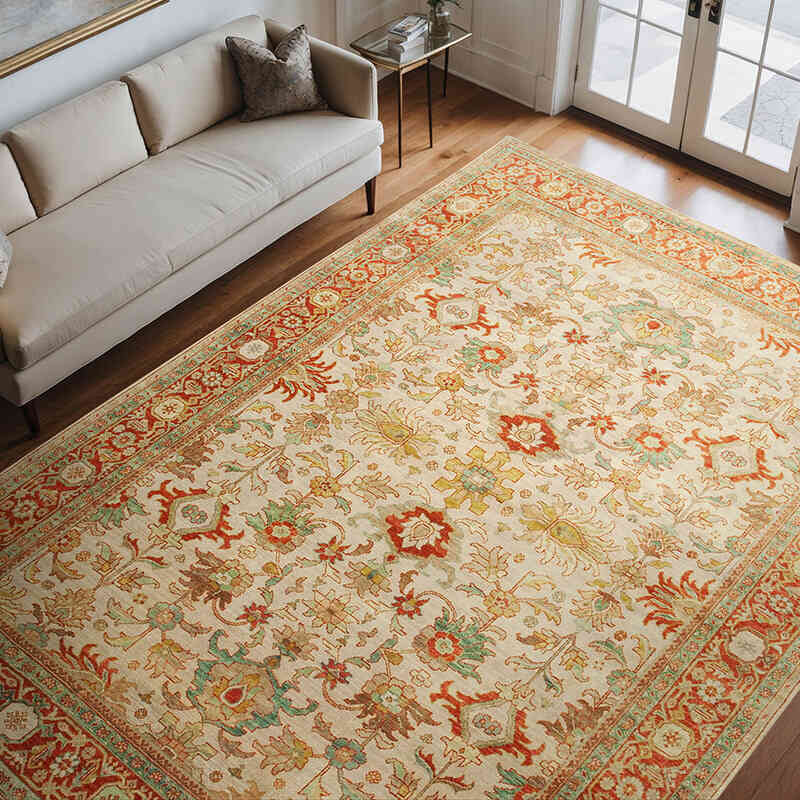 New Hand Knotted Wool Oushak Rug - 8' 7" x 11' 7" (103" x 139") - K0063190
