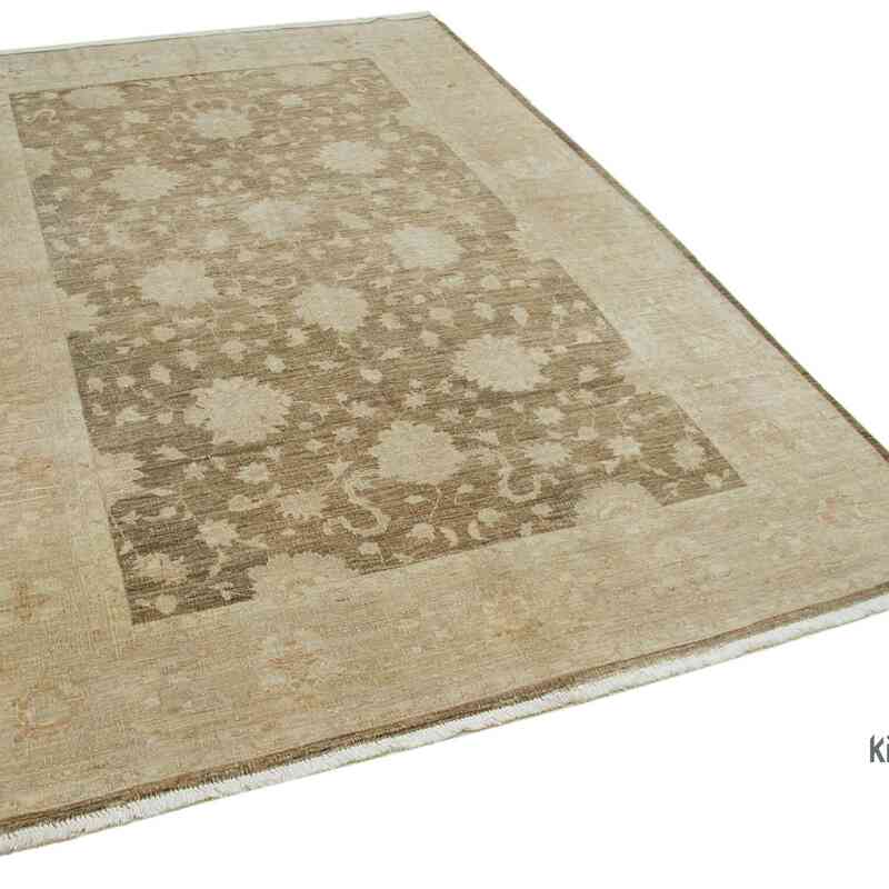 New Hand Knotted Wool Oushak Rug - 5' 11" x 9' 1" (71" x 109") - K0063191