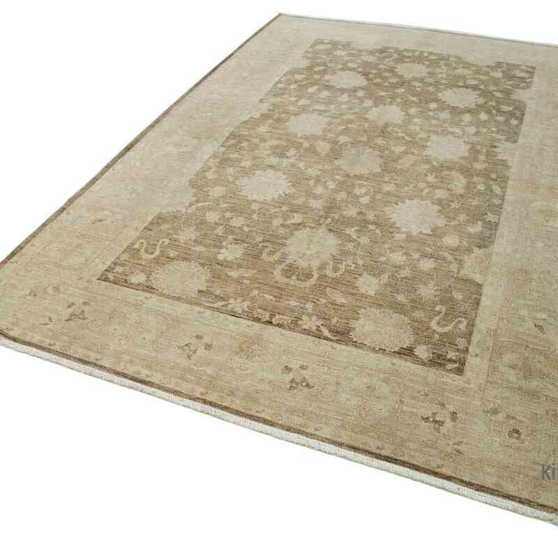 New Hand Knotted Wool Oushak Rug - 5' 11" x 9' 1" (71" x 109") - K0063191