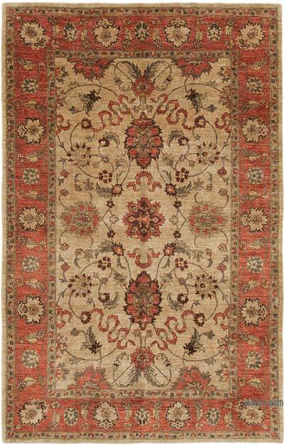 New Hand Knotted Wool Oushak Rug - 6' 2" x 9' 5" (74" x 113")