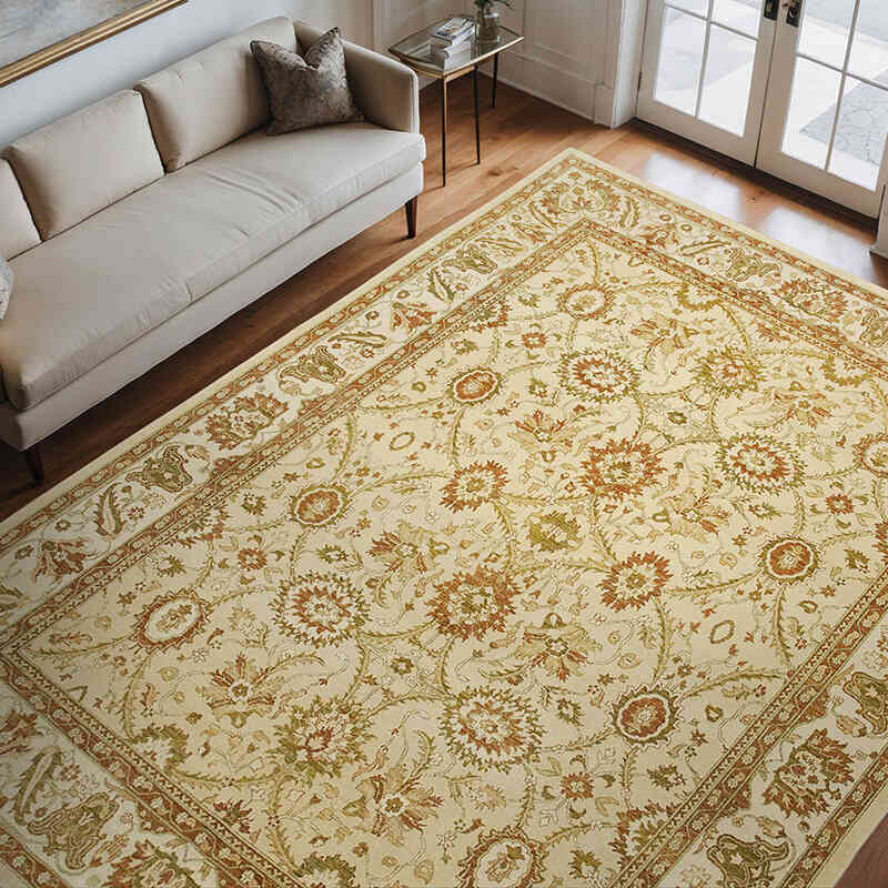 New Hand Knotted Wool Oushak Rug - 9'  x 11' 6" (108" x 138") - K0063197