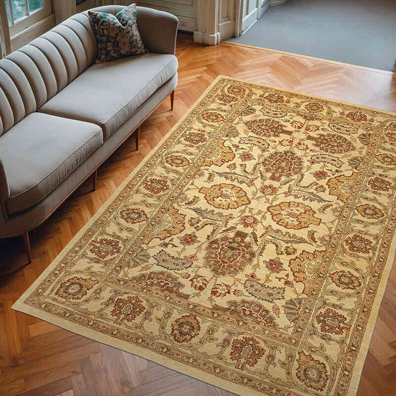 New Hand Knotted Wool Oushak Rug - 7' 3" x 10' 3" (87" x 123") - K0063203