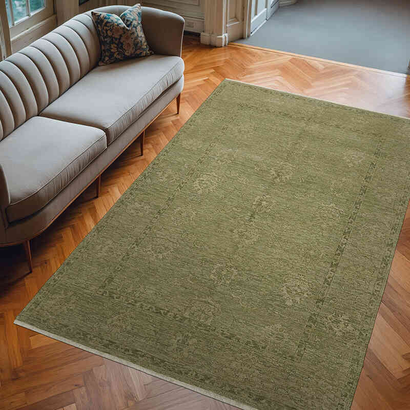New Hand Knotted Wool Oushak Rug - 6'  x 9'  (72" x 108") - K0063213