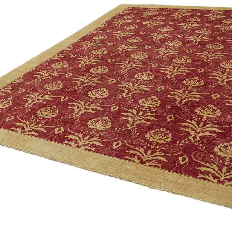 New Hand Knotted Wool Oushak Rug - 10'  x 13' 10" (120" x 166") - K0063225