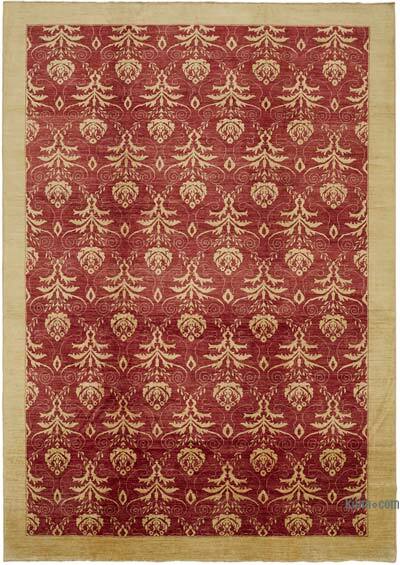 New Hand Knotted Wool Oushak Rug - 10'  x 13' 10" (120" x 166")