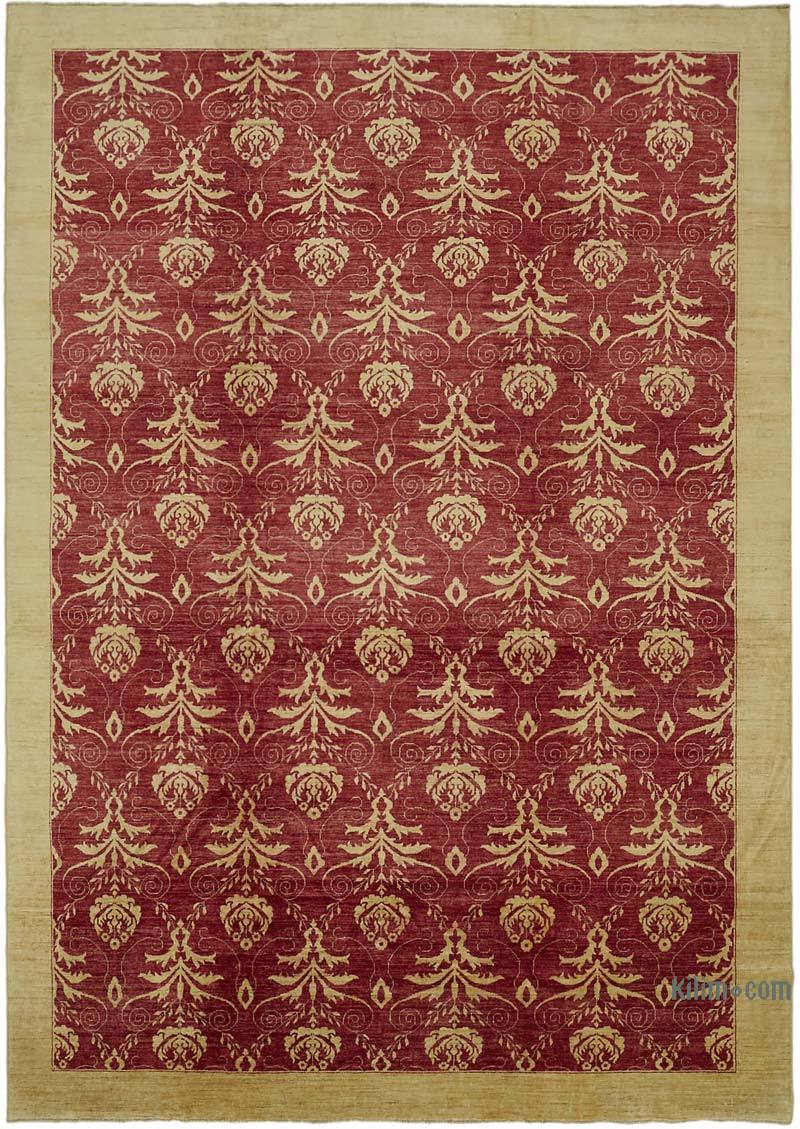 New Hand Knotted Wool Oushak Rug - 10'  x 13' 10" (120" x 166") - K0063225