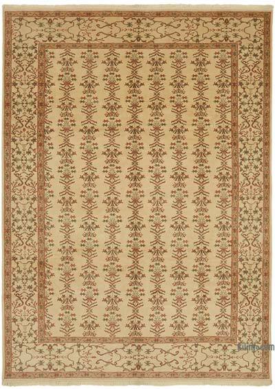 New Hand Knotted Wool Oushak Rug - 6' 11" x 9' 5" (83" x 113")