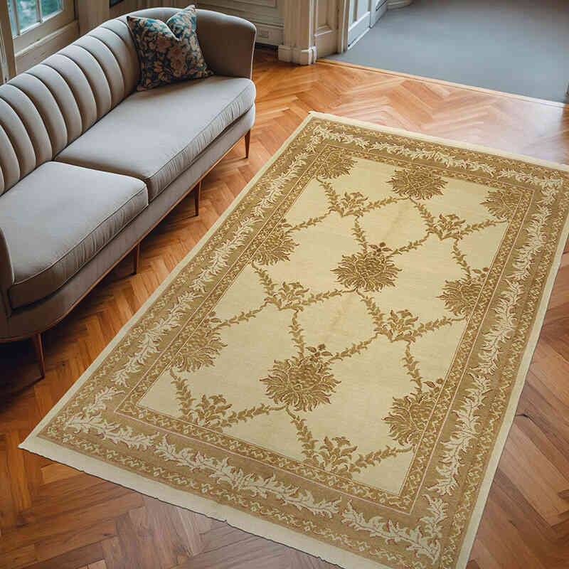 Nueva Alfombra Oushak Tejida a Mano - 203 cm x 308 cm - K0063236