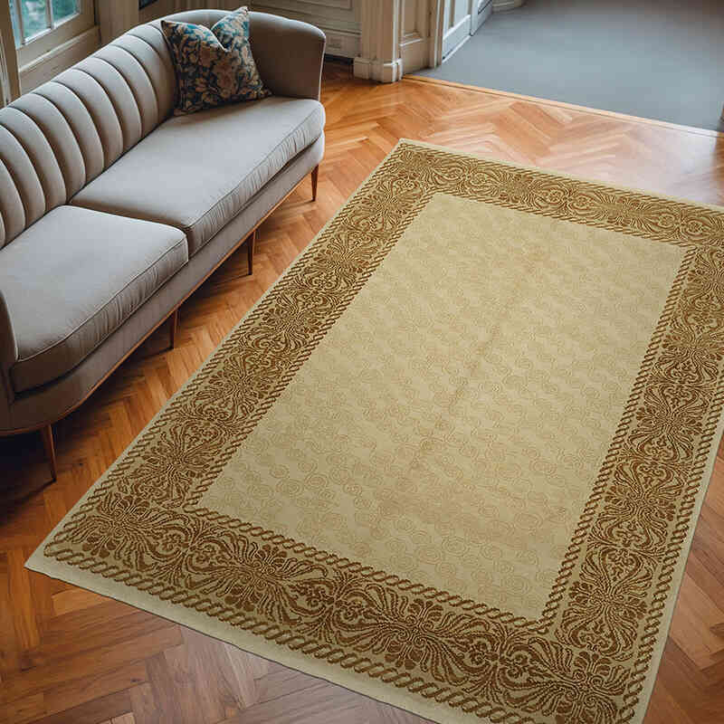 New Hand Knotted Wool Oushak Rug - 6' 9" x 9' 8" (81" x 116") - K0063242