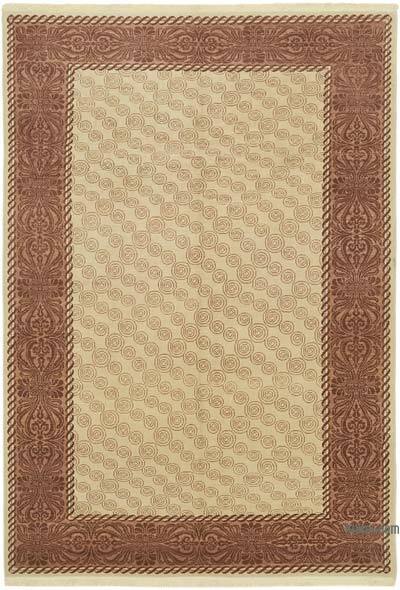 New Hand Knotted Wool Oushak Rug - 6' 8" x 9' 3" (80" x 111")