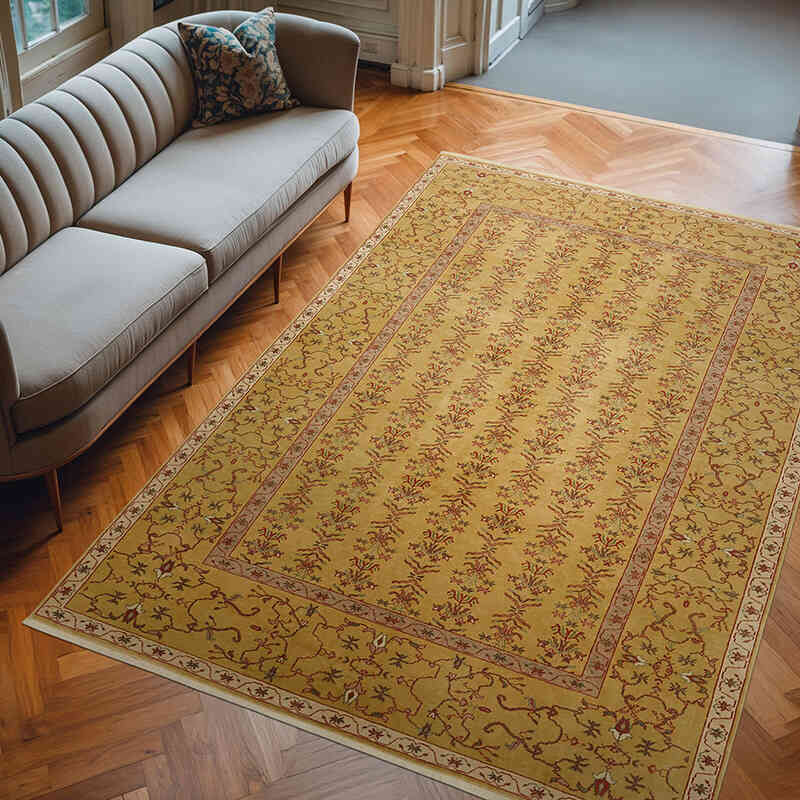 New Hand Knotted Wool Oushak Rug - 6' 9" x 9' 4" (81" x 112") - K0063250