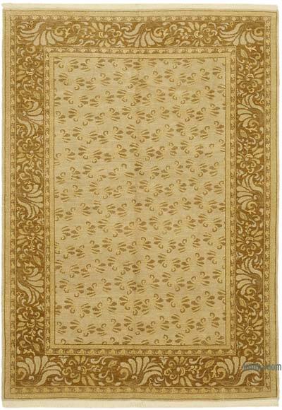 New Hand Knotted Wool Oushak Rug - 6' 8" x 9' 3" (80" x 111")