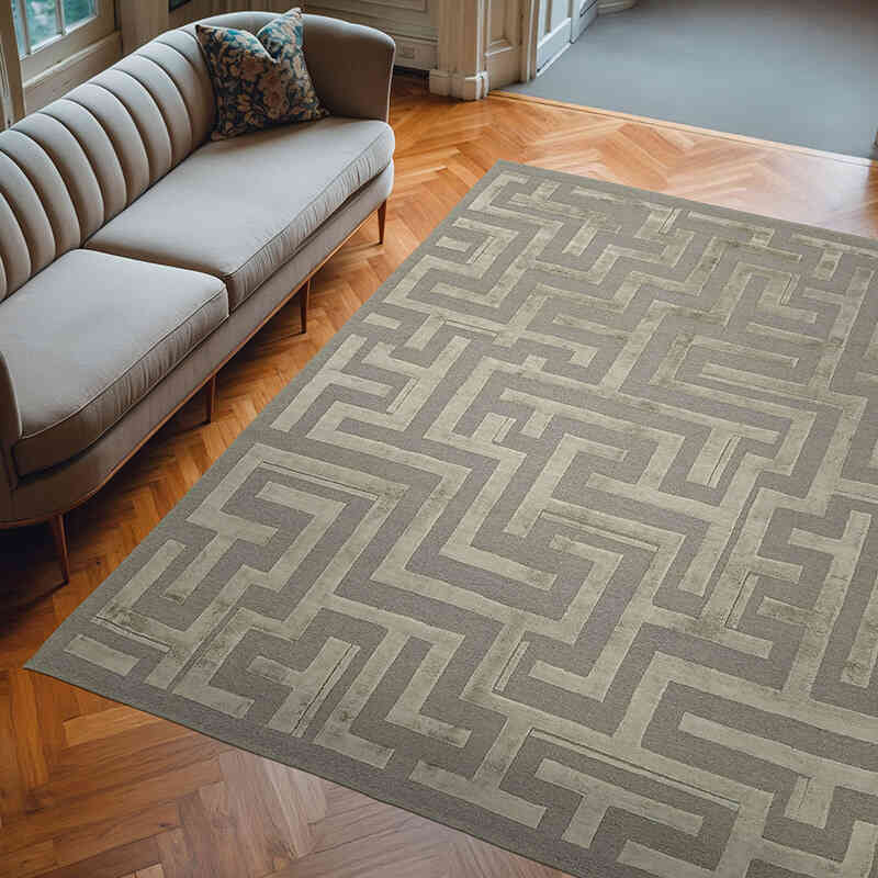New Hand Knotted Wool Rug - 7' 9" x 9' 9" (93" x 117") - K0063259