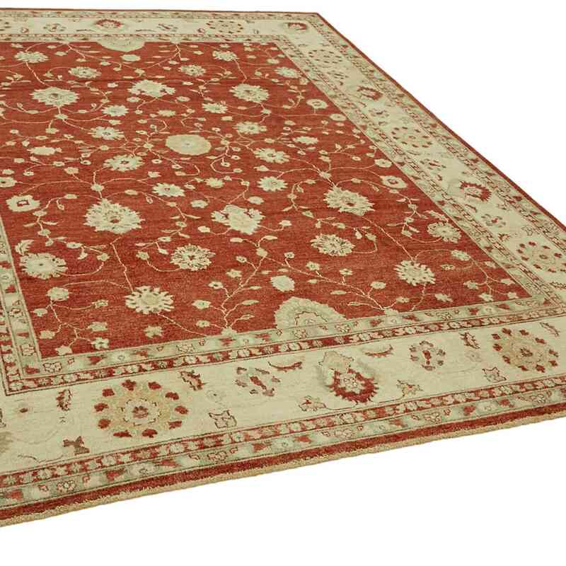 New Hand Knotted Wool Oushak Rug - 8' 1" x 9' 10" (97" x 118") - K0063265